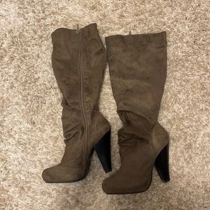Brown heeled boots